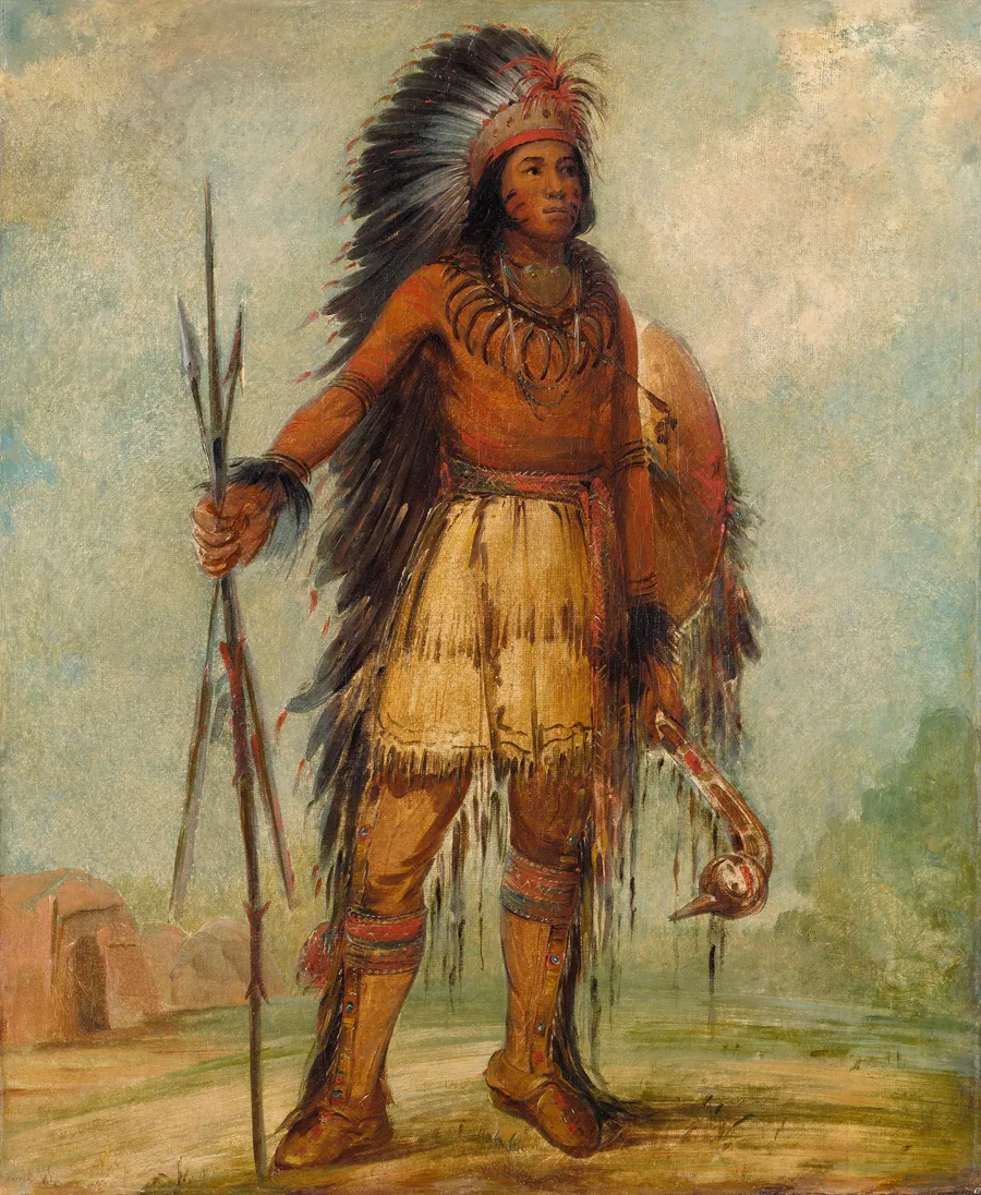 A-wun-ne-wa-be, Bird of Thunder by George Catlin, born Wilkes-Barre, PA 1796-died Jersey City, NJ 1872