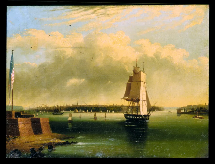Bay and Harbor of New York from Bedlow's Island by Edmund C. Coates