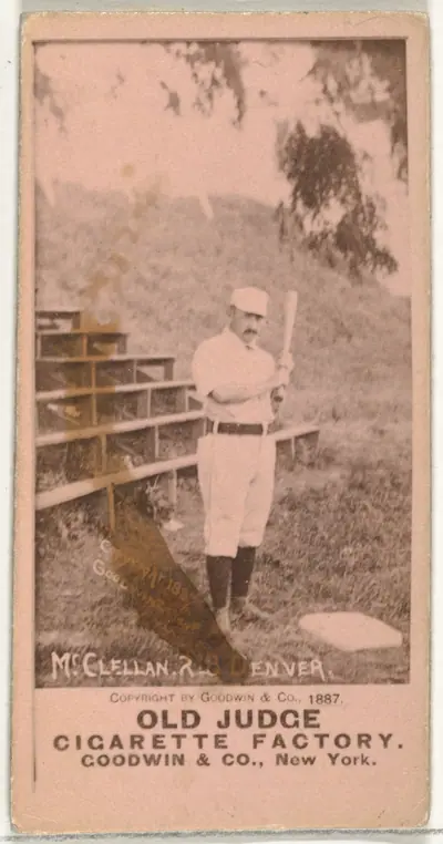 William Henry "Bill" McClellan, 2nd Base, Denver, from the Old Judge series (N172) for Old Judge Cigarettes