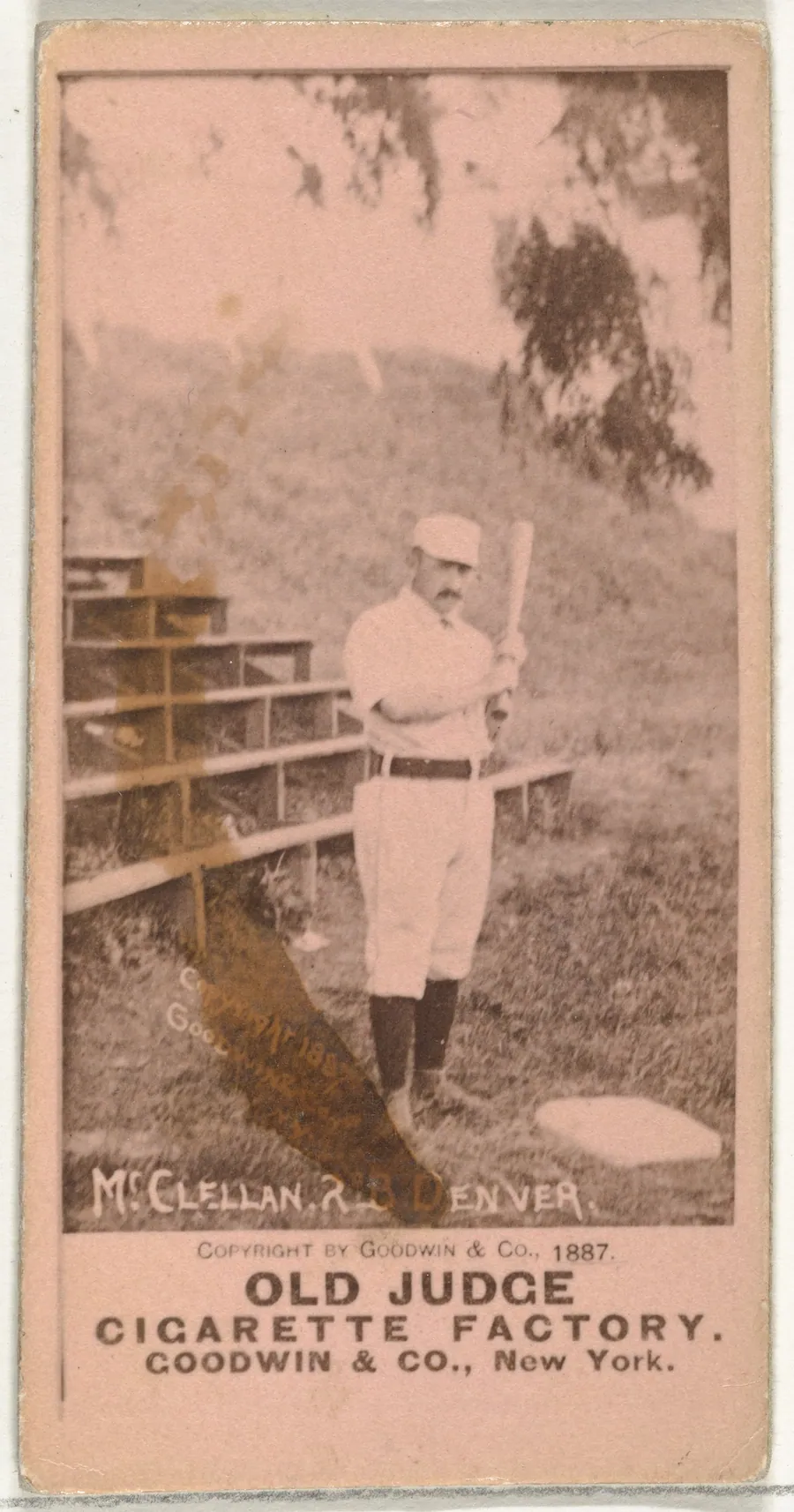 William Henry "Bill" McClellan, 2nd Base, Denver, from the Old Judge series (N172) for Old Judge Cigarettes by Goodwin & Company