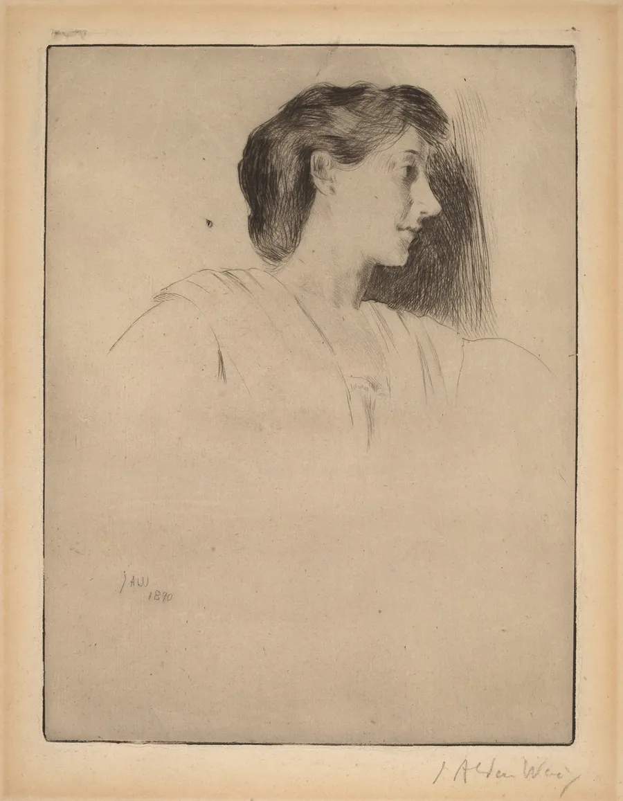Profile Head of a Woman by Julian Alden Weir