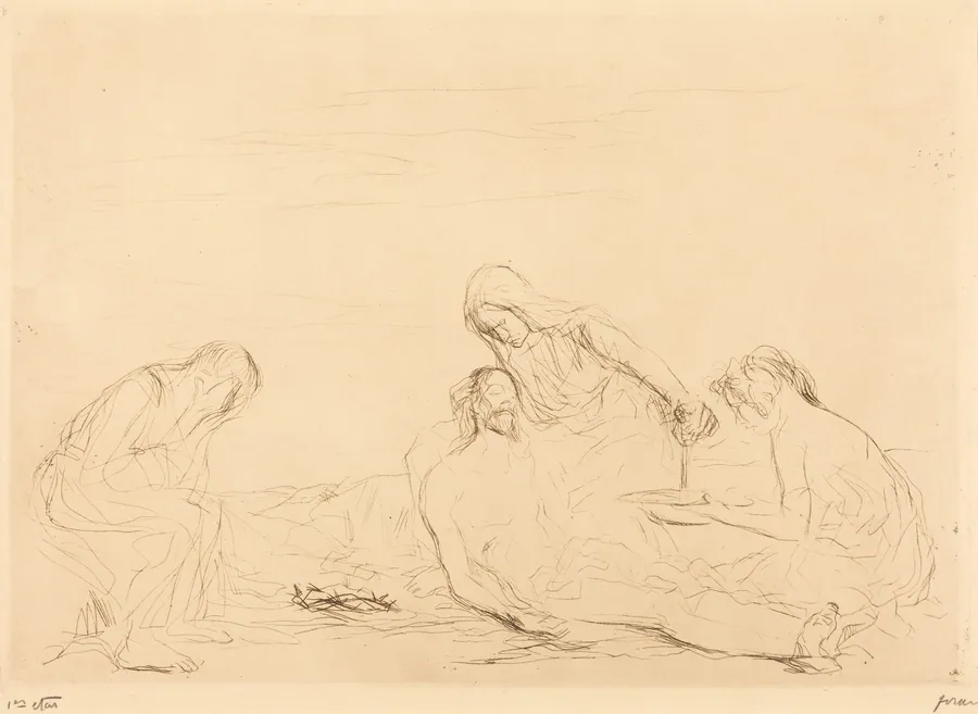Pietà (3e planche) (Pietà) (third plate) by Jean-Louis Forain