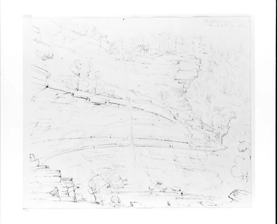 Falls in the Hills (from Sketchbook) by John William Casilear