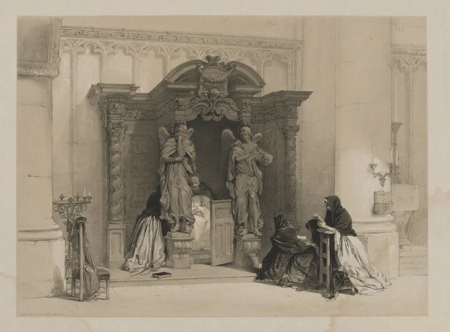 Sketches in Belgium and Germany, Volume I: Confessional in St. Gudule, Brussels by Louis Haghe