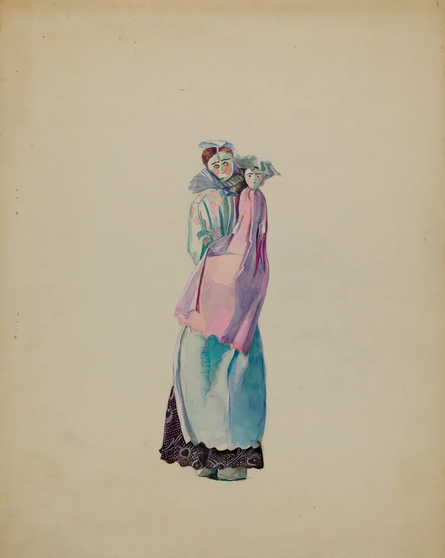 Rag Doll Nurse and Baby by Mina Lowry