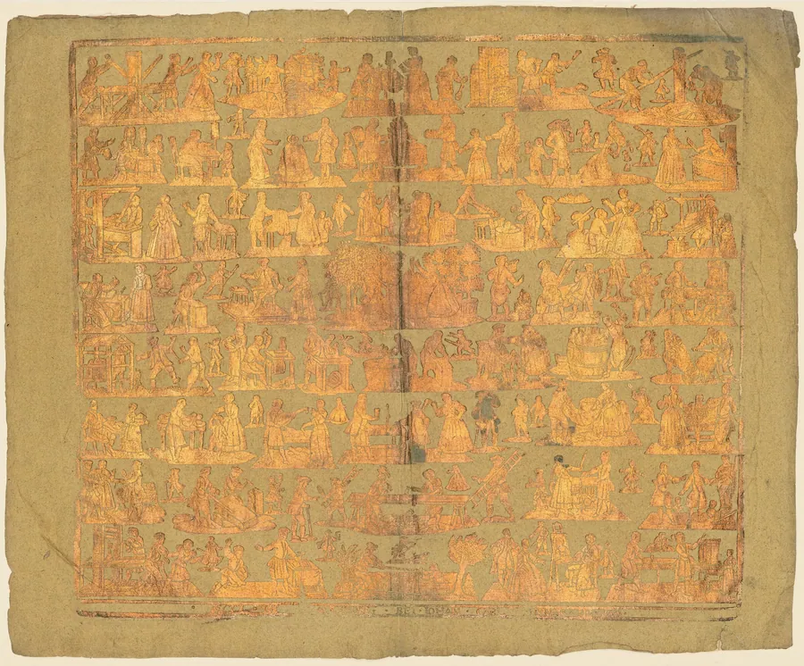 Endpaper with Scenes of the Trades by Johann Carl Munck