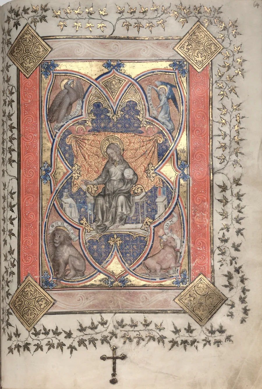 The Gotha Missal:  Fol. 64r, Christ in Majesty by Master of the Boqueteaux