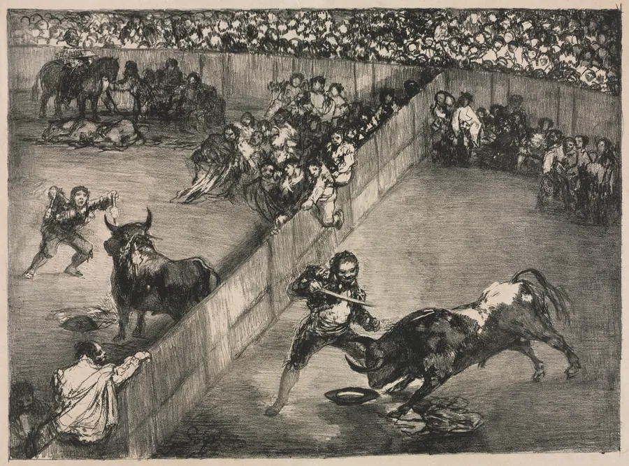 The Bulls of Bordeaux:  Bullfight in a Divided Ring by Francisco de Goya