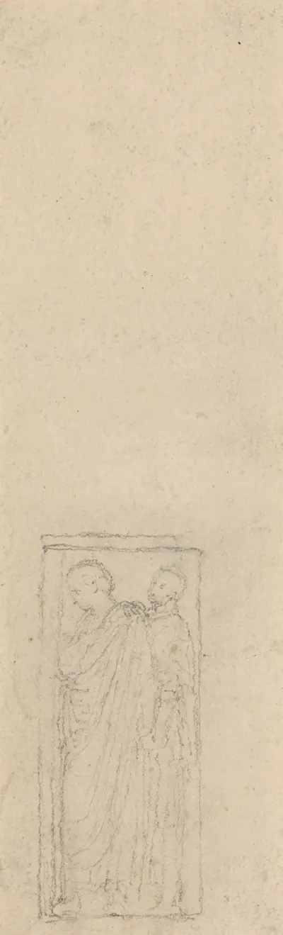 Relief with Two Cloaked Figures