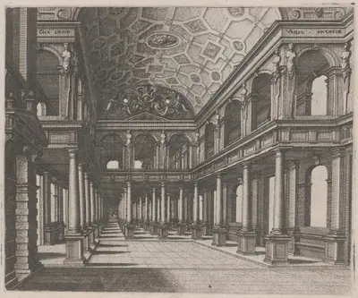 View into a Hall with Tuscan Columns