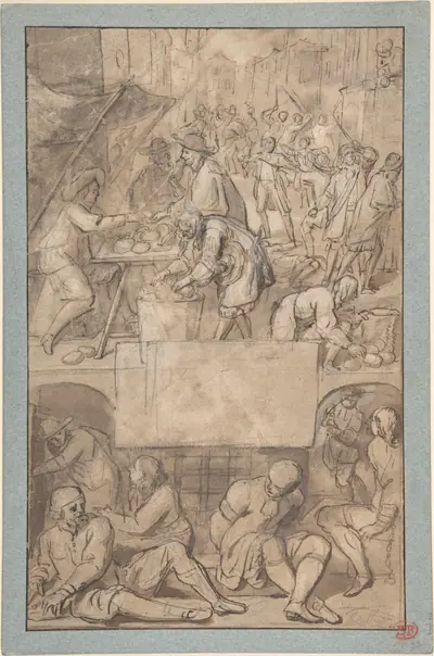 Study for a Title-Page: Allegory of Commerce and a Debtor's Prison (?)