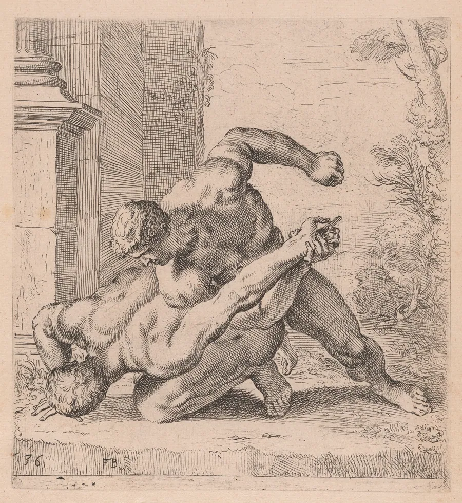 The Medici Wrestlers, side view, turned to left [plate 36] by François Perrier