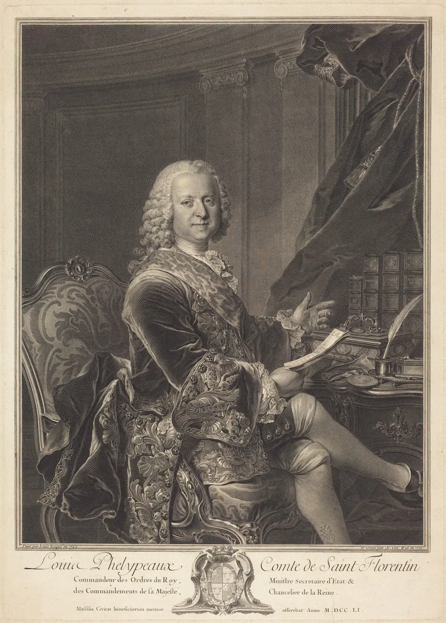 Louis Phelypeaux, comte de Saint Florentin by Johann Georg Wille