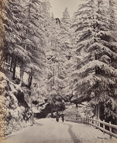 Shimla. View on the Mall in Winter