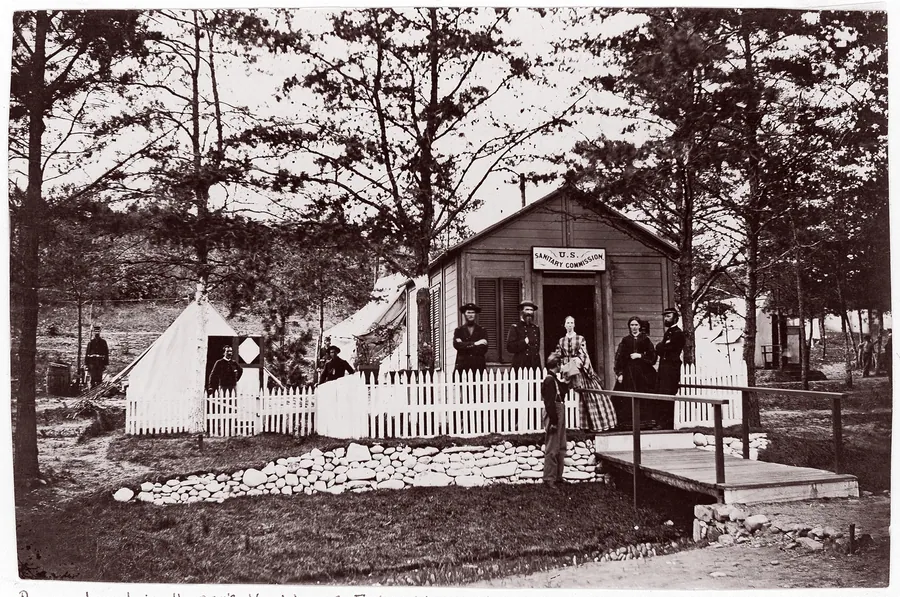 Sanitary Commission Office. Convalescent Camp, Alexandria, Virginia by Mathew B. Brady