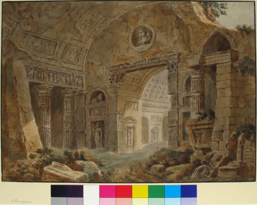 Architectural Fantasy with Roman Ruins by Charles Louis Clérisseau