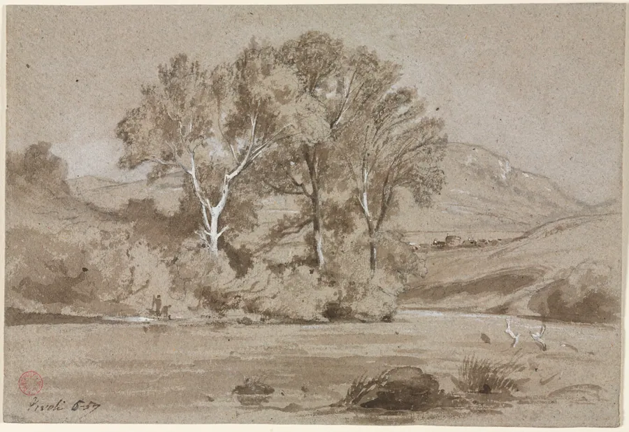 View Near Tivoli (Vue prise à Tivoli) by Jean Achille Benouville