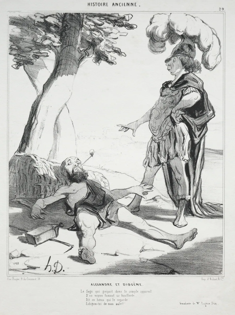 Alexander and Diogenes by Honoré Daumier