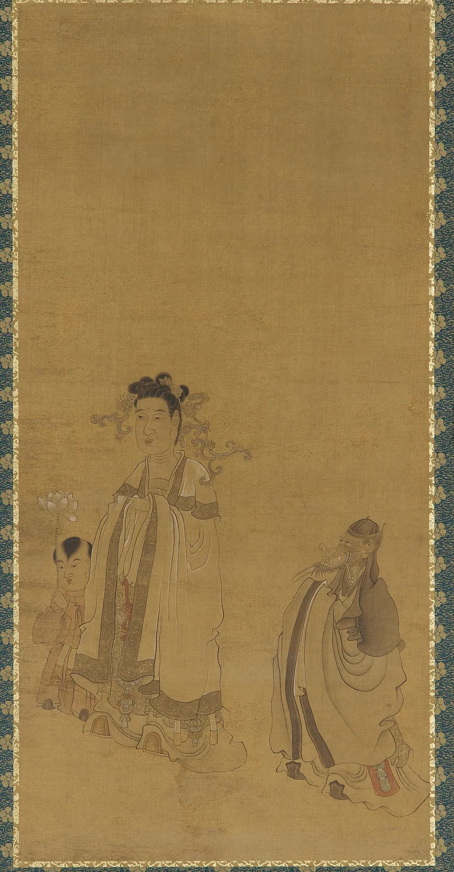 The dragon king revering the Buddha by Attributed to Chen Hongshou 陳洪綬 (1598-1652)