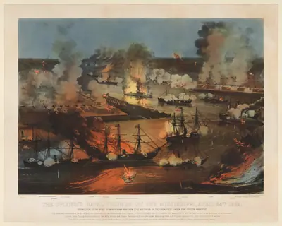 The Splendid Naval Triumph on the Mississippi, April 24th, 1862: Destruction of the Rebel Gunboats, Rams, and Iron Clad Batteries by the Union Fleet under Flag Officer Farragut