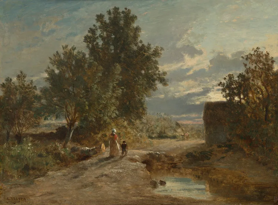 Landscape with Figures by Constant Troyon