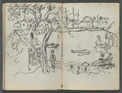 Sketchbook, The Dells, N° 127, page 162 & 163: Harbor View