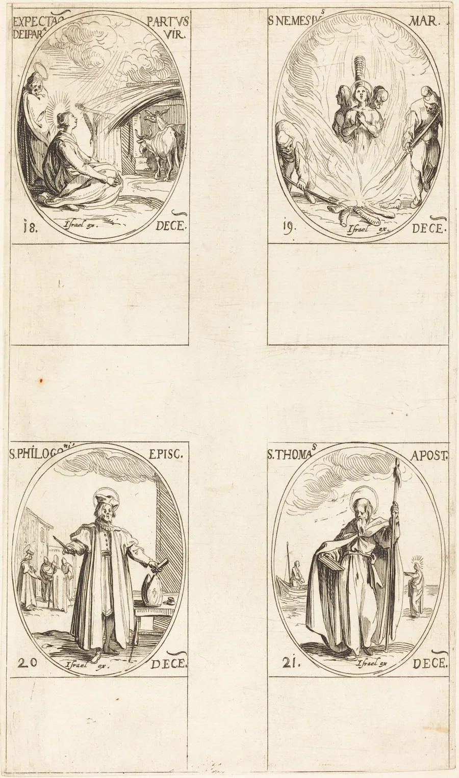 Waiting for the Virgin to Give Birth; St. Nemesius; St. Philogonius; St. Thomas by Jacques Callot