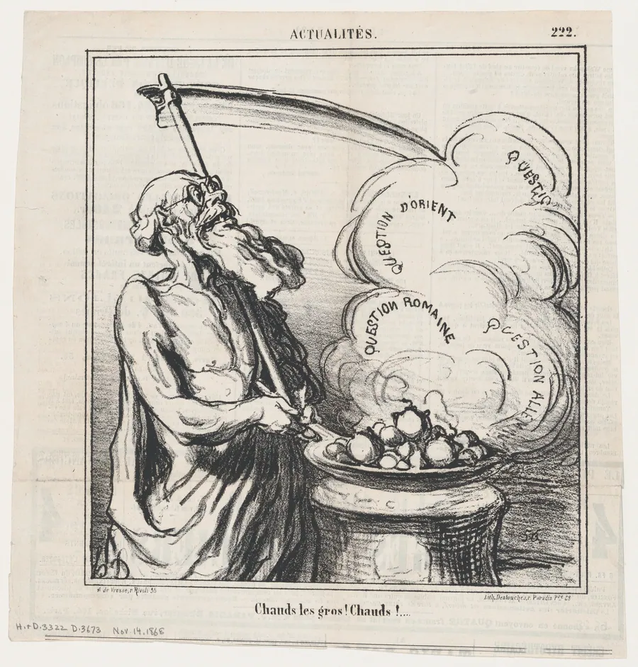 Big hot ones! Hot!, from 'News of the day,' published in Le Charivari, November 14, 1868 by Honoré Daumier