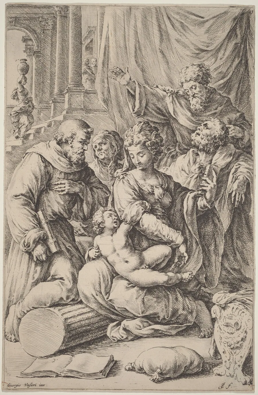 Holy Family with Saints by Jan de Bisschop