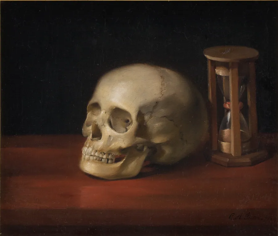 Dødningehoved og timeglas by C.A. Jensen