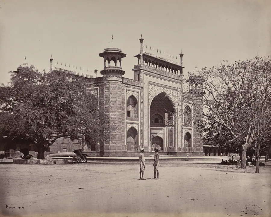 Agra. The Gateway of the Gardens Surrounding the Taj by Samuel Bourne