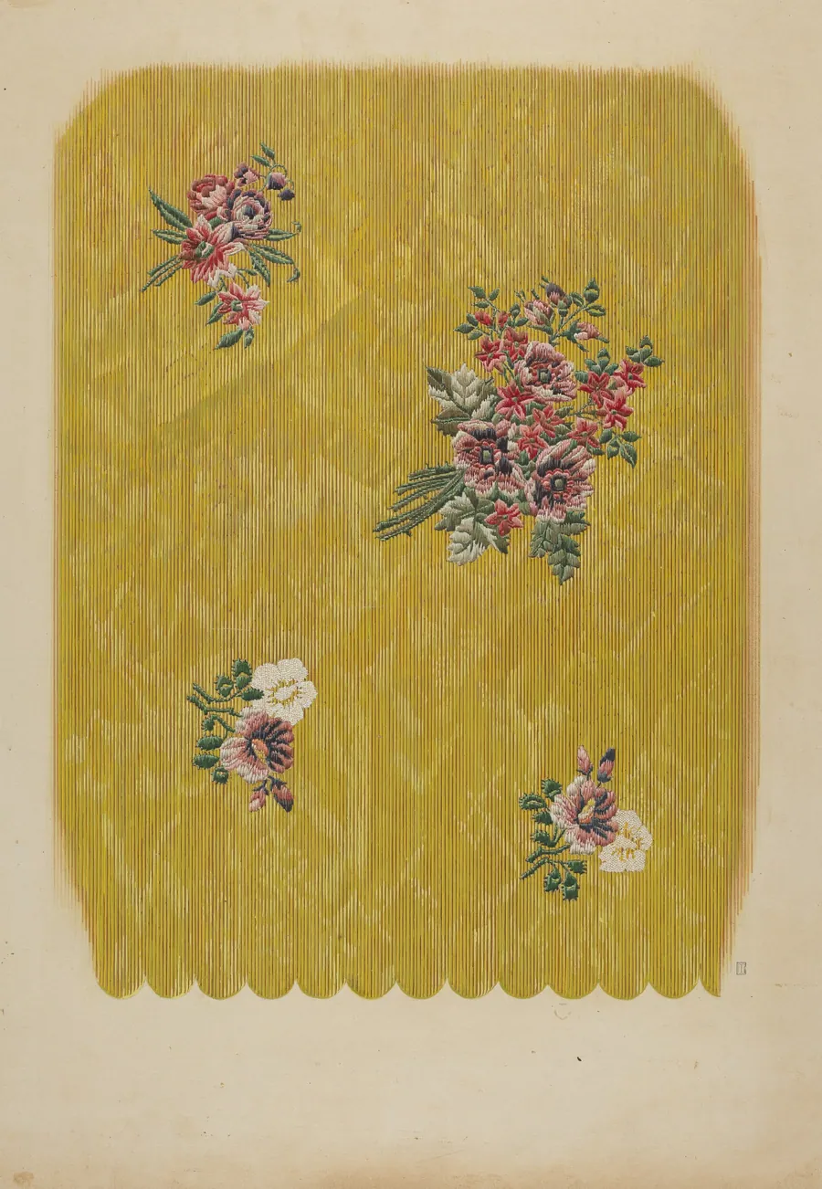 Silk with Embroidered Flowers by Douglas Campbell