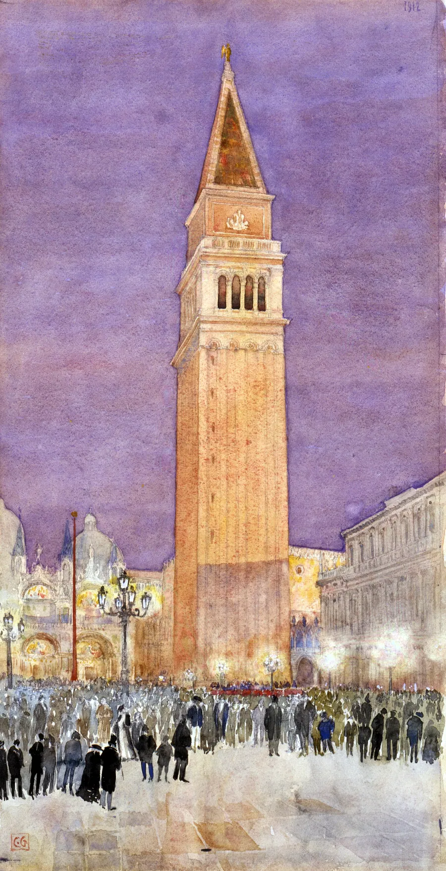 Bell Tower, St. Mark's Square, Venice by Cass Gilbert, born Zanesville, OH 1858-died Brockenhurst, England 1934