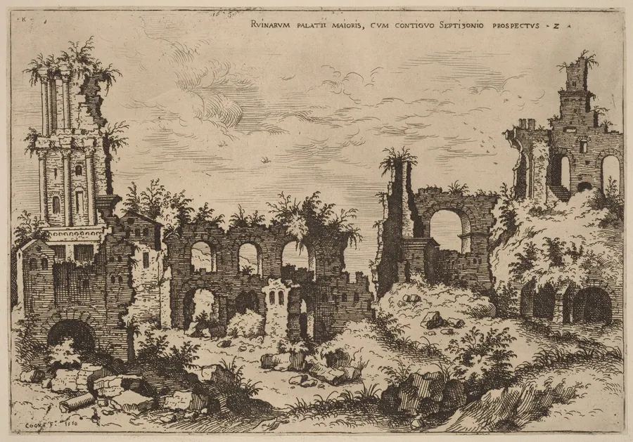 Ruins on the Palatine with the Septizonium by Hieronymus Cock