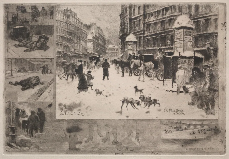 Winter in Paris by Félix Hilaire Buhot