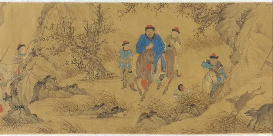 A hunting scene by Formerly attributed to Wang Meng 王蒙 (ca. 1308-1385)