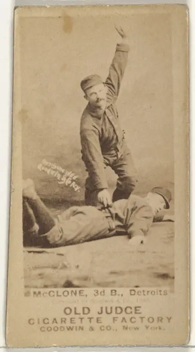 McGlone, 3rd Base, Detroit Wolverines, from the Old Judge series (N172) for Old Judge Cigarettes