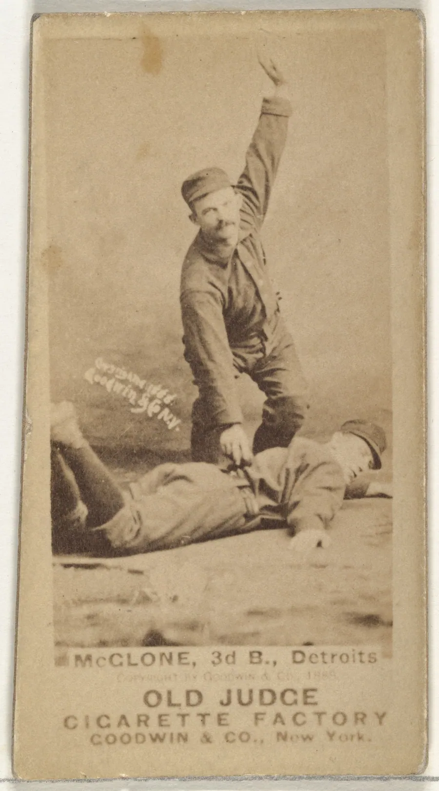 McGlone, 3rd Base, Detroit Wolverines, from the Old Judge series (N172) for Old Judge Cigarettes by Goodwin & Company