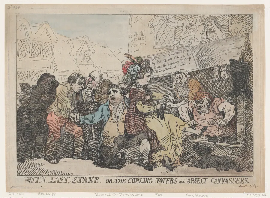 Wit's Last Stake, or the Cobbling Voters and Abject Canvassers by Thomas Rowlandson