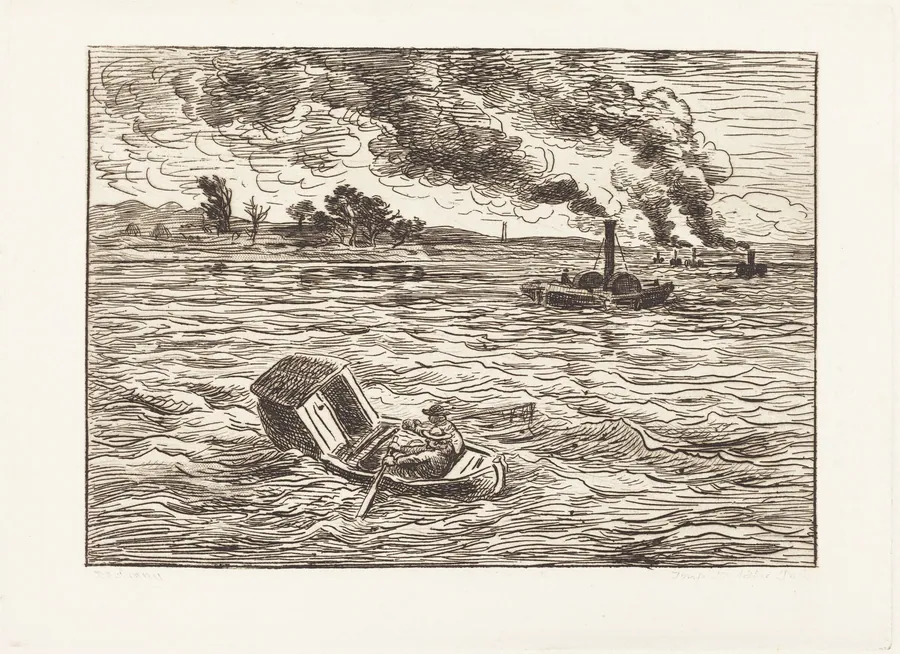Steam Boats (Les Bateaux a vapeur) by Charles-François Daubigny