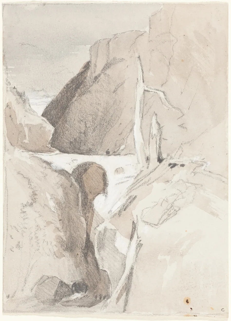Gorge with Tree Stumps by John Sell Cotman