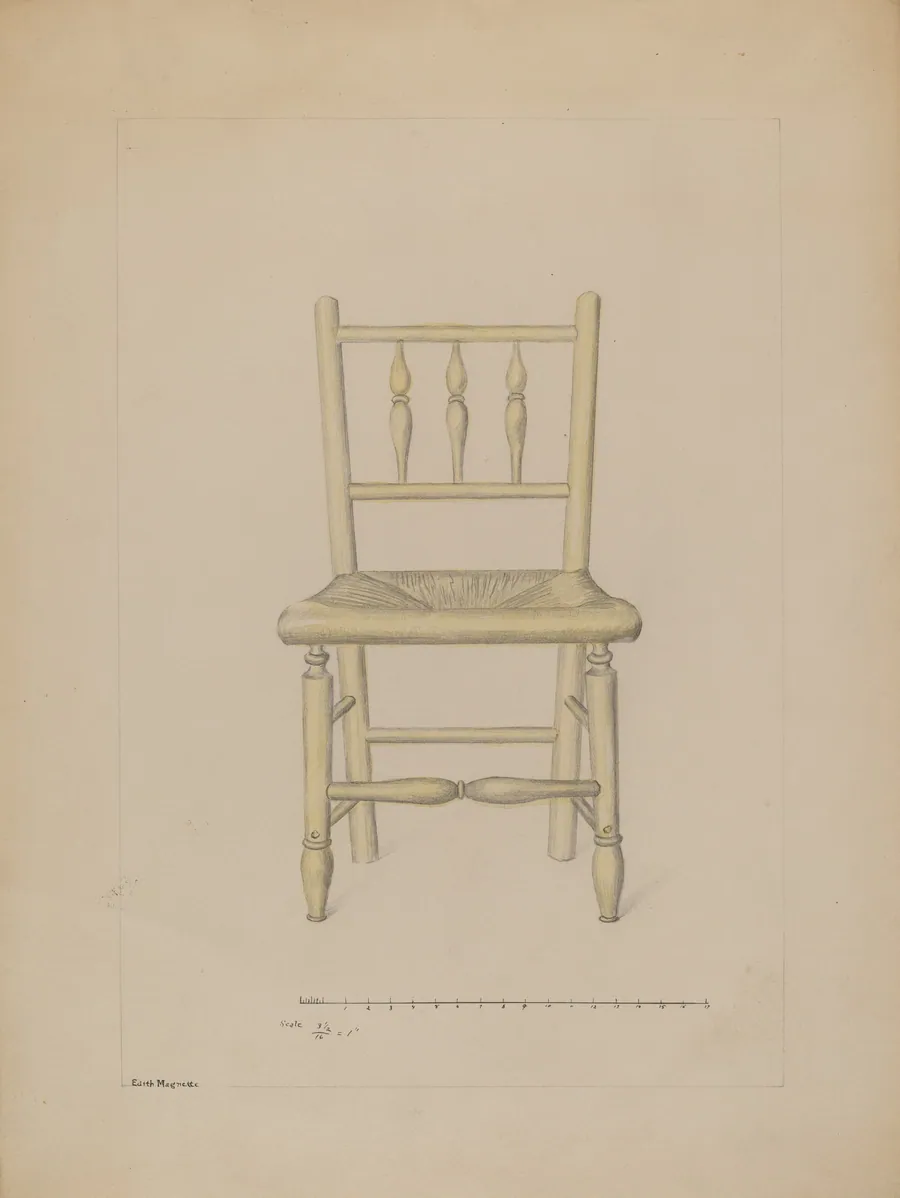 Small Rush Bottom Chair by Edith Magnette