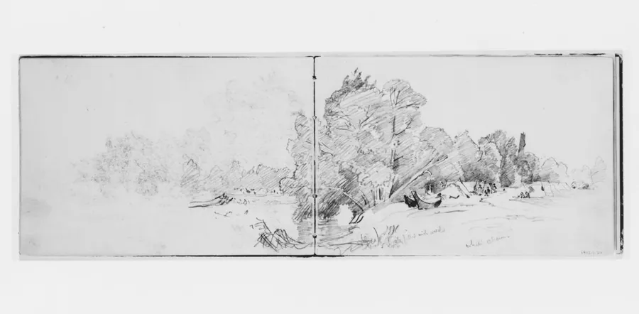Landscape with Trees and Encampment (from Sketchbook X) by William Trost Richards