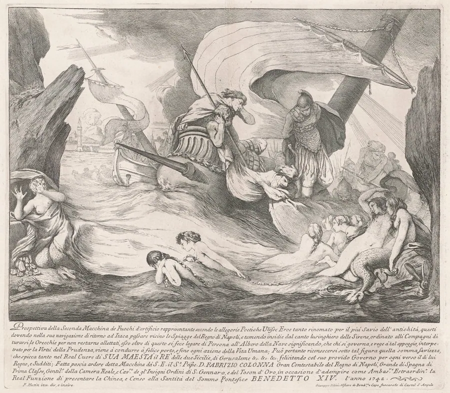 The Seconda Macchina for the Chinea of 1742: Ulysses and the Sirens by François Hutin