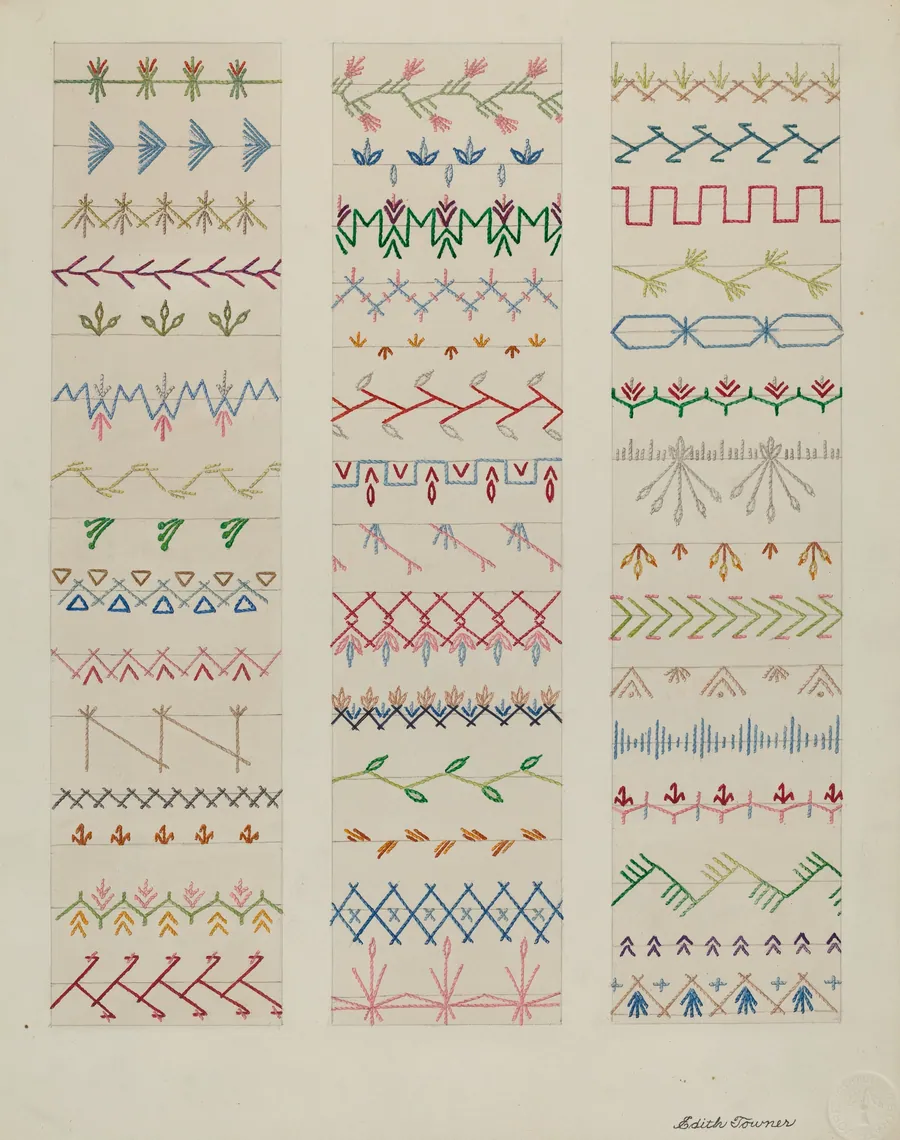 Samples of Stitching by Edith Towner