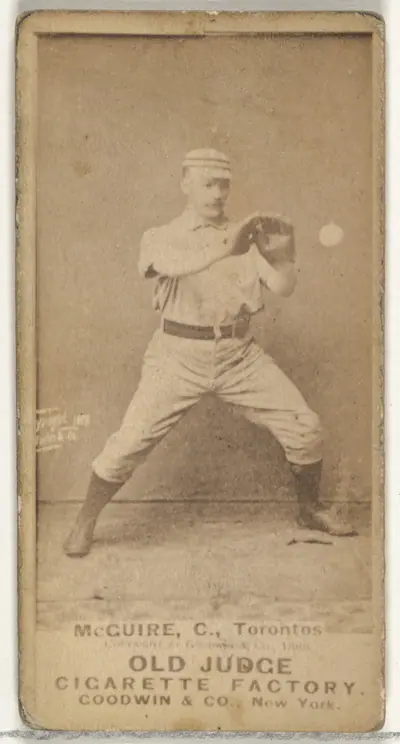 James Thomas "Deacon" McGuire, Catcher, Toronto Canucks, from the Old Judge series (N172) for Old Judge Cigarettes