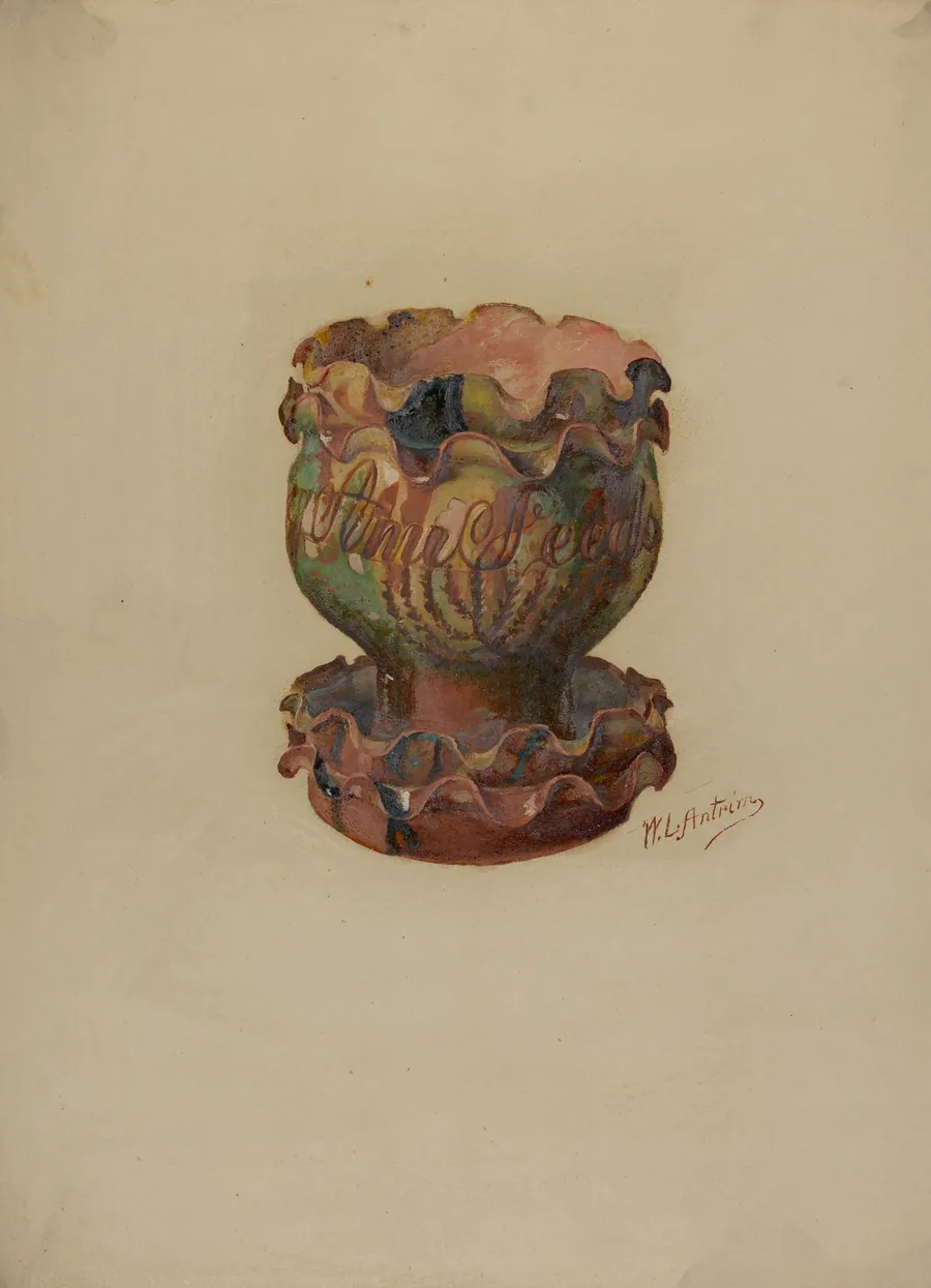 Pa. German Flower Pot and Tray by William L. Antrim