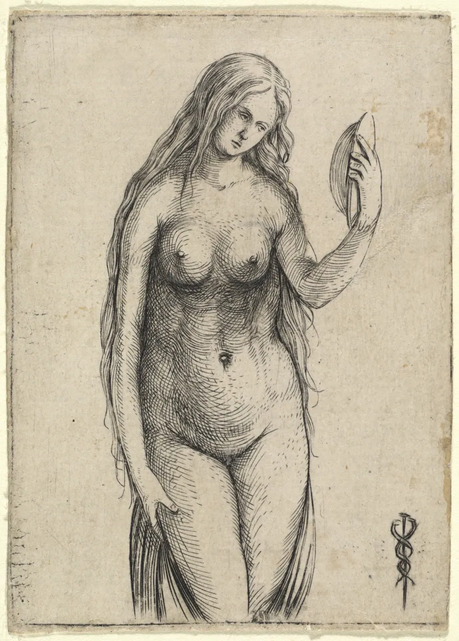 Nude Woman Holding a Mirror (Allegory of Vanitas) by Jacopo de' Barbari