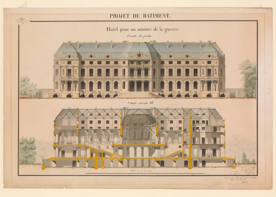 Project for a Headquarters of a War Ministry by Wagner