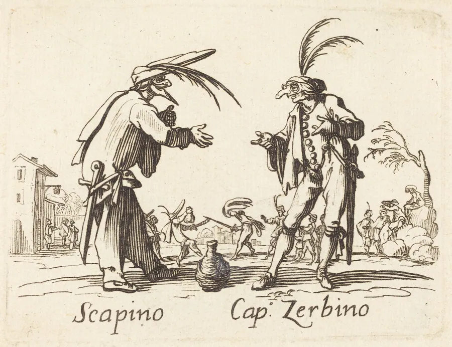 Scapino and Cap. Zerbino by French 17th Century